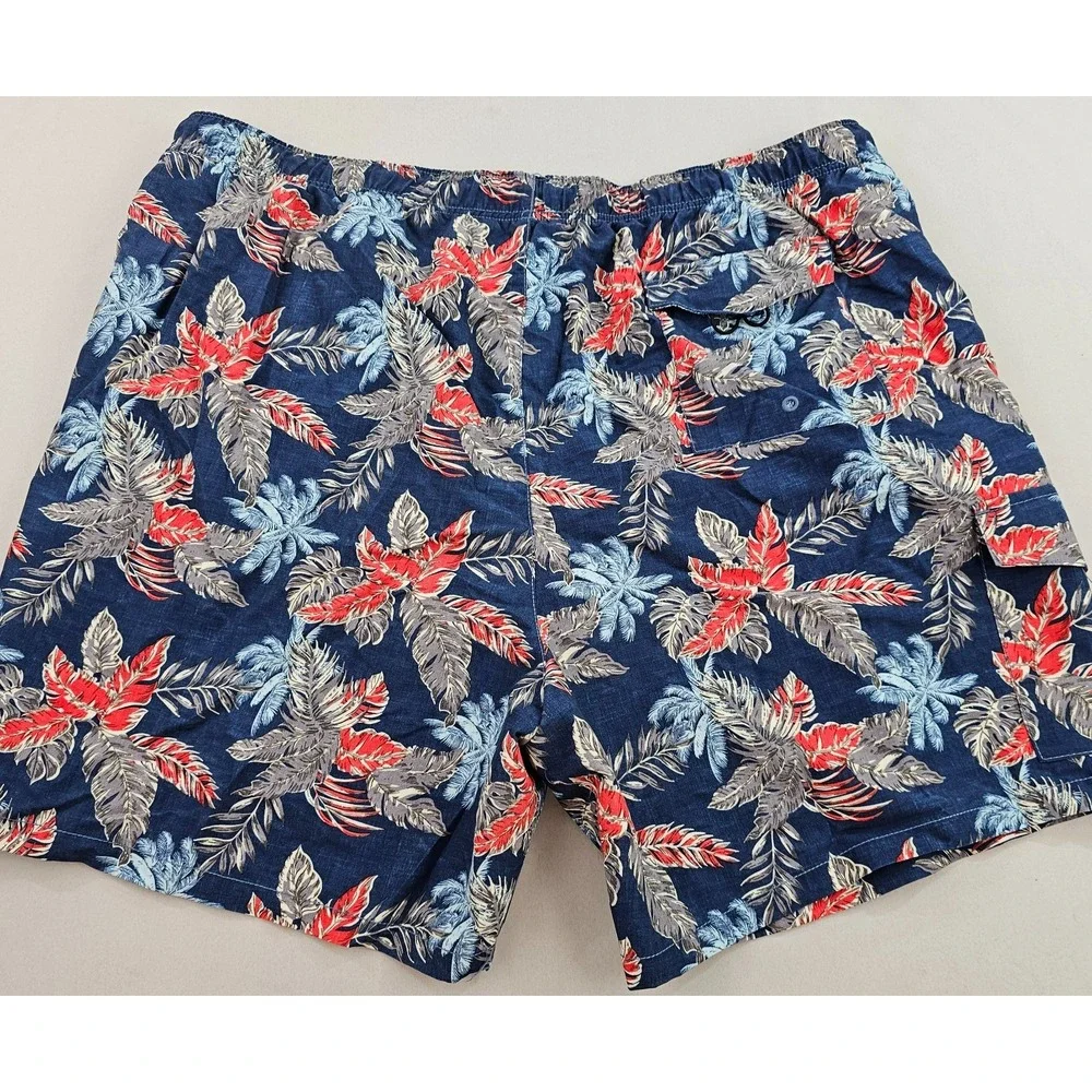 Tommy Bahama Relax trunks swimwear mens 2XL XXL pockets navy red floral